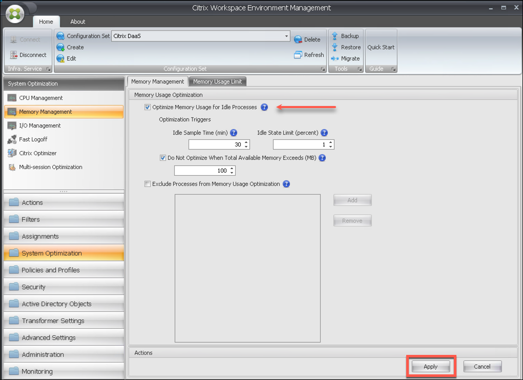 Optimización del sistema Administración de memoria