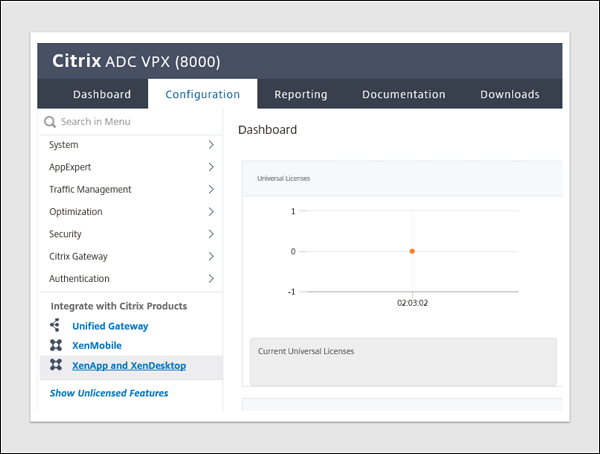 Öffnen Sie die Citrix ADC Konsole