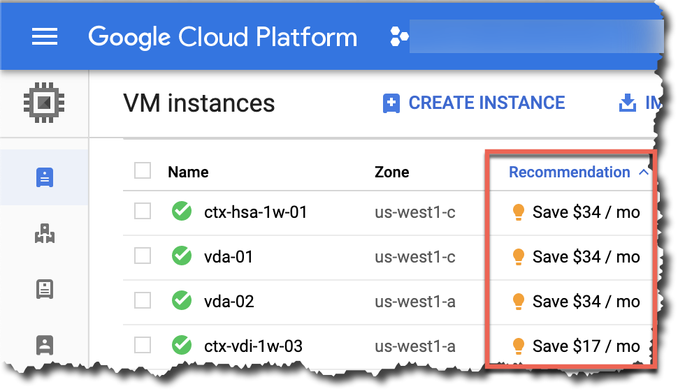 Rightsizing von VDA-Instanzen