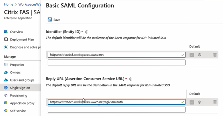 Grundlegende SAML-Konfiguration