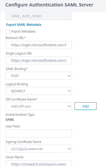 SAML-Authentifizierungsaktion