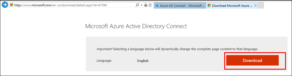 Azure AD connect herunterladen