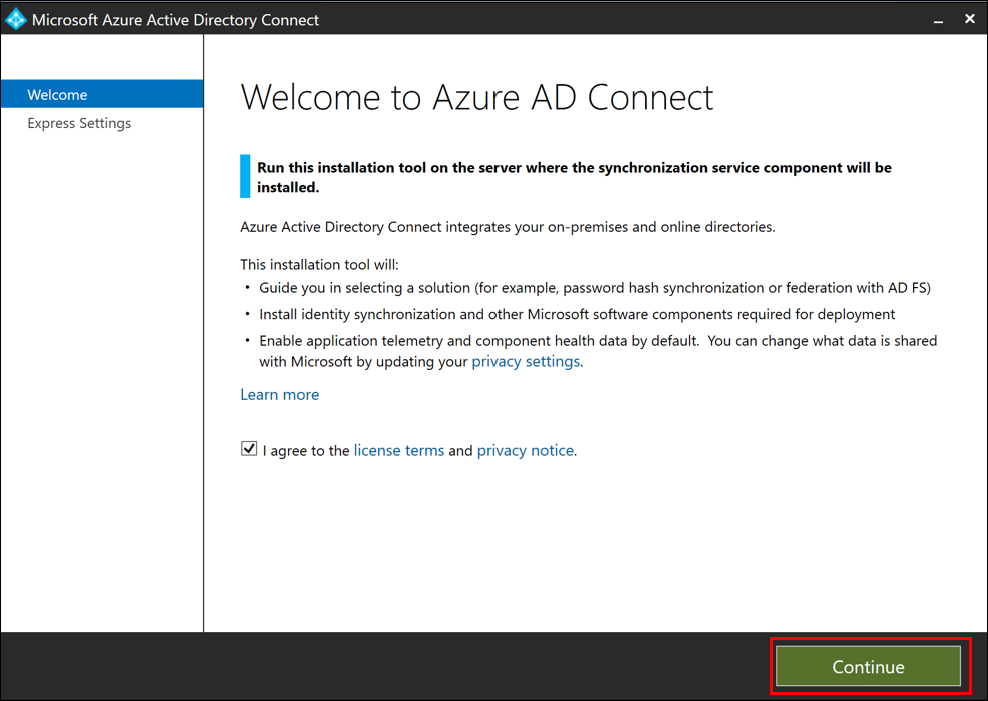 Azure AD connect Exec