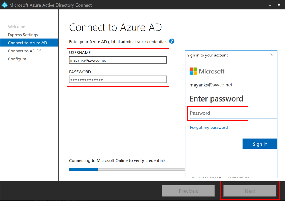 Azure AD Connect Express