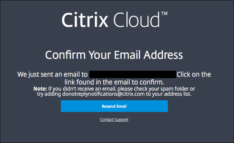 Citrix Cloud - E-Mail überprüfen