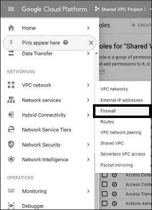 Opciones de firewall