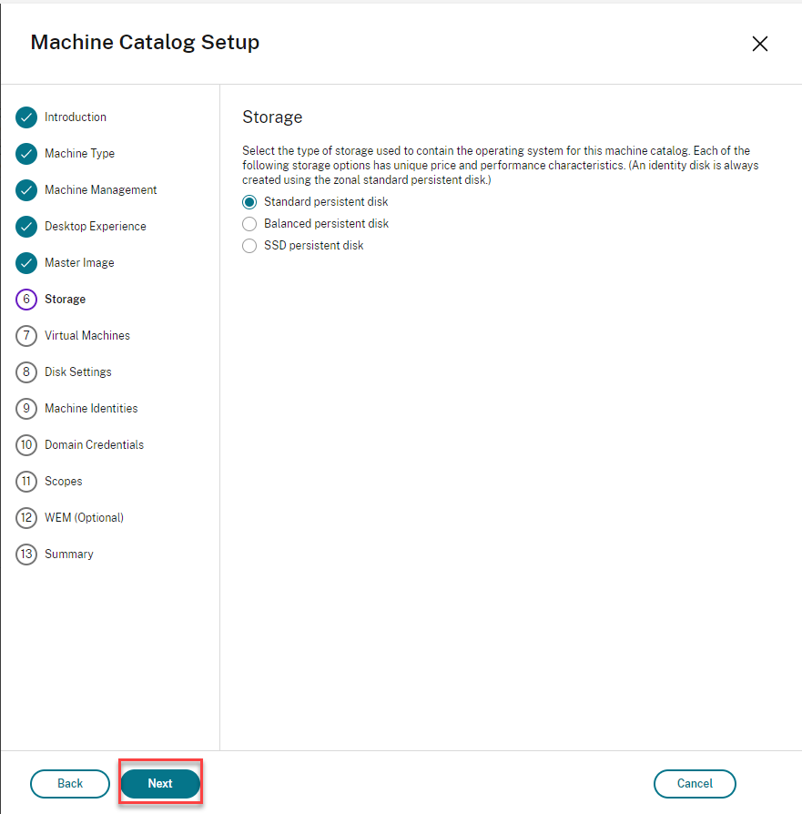 Selecting Storage