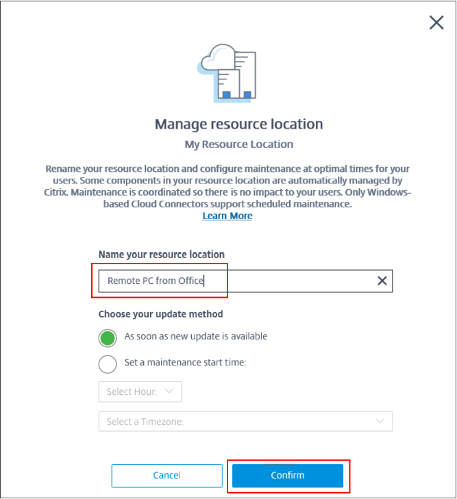 Citrix DaaS - Name the Resource Location