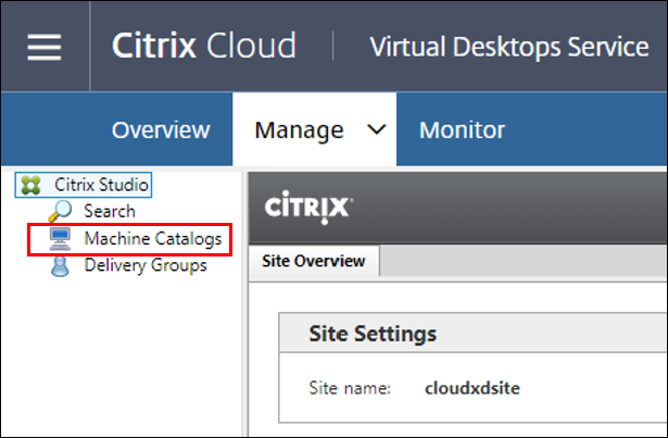 Citrix Virtual Desktops サービス-Web Studio を開く