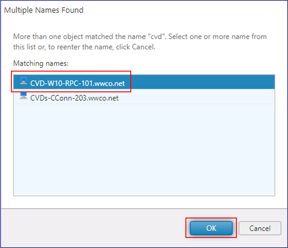 Citrix DaaS - Select machine host names