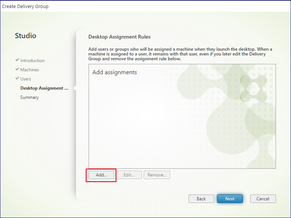 Citrix DaaS - Add Desktop Assignment Rule