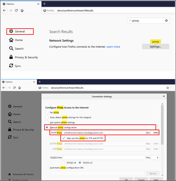 Configurer le proxy du navigateur