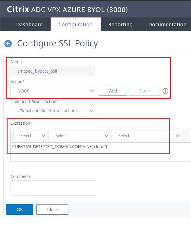 Create bypass policy