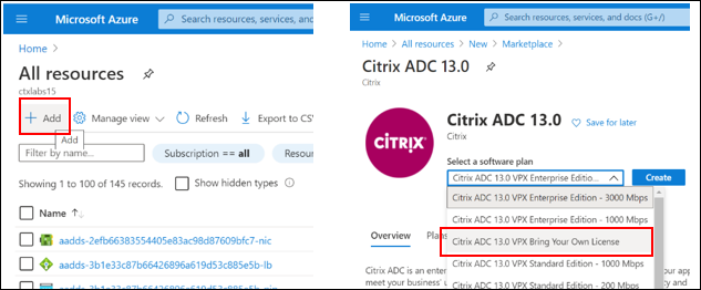 Configurer ADC dans Azure