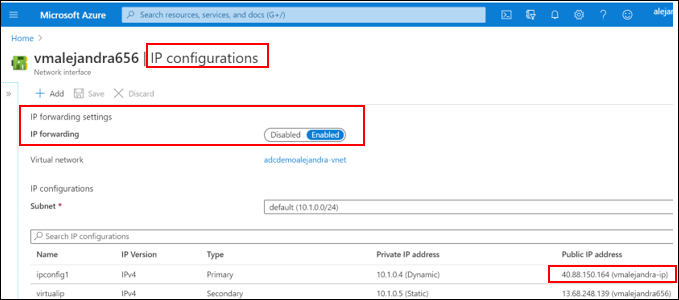 Configurar NIC para ADC