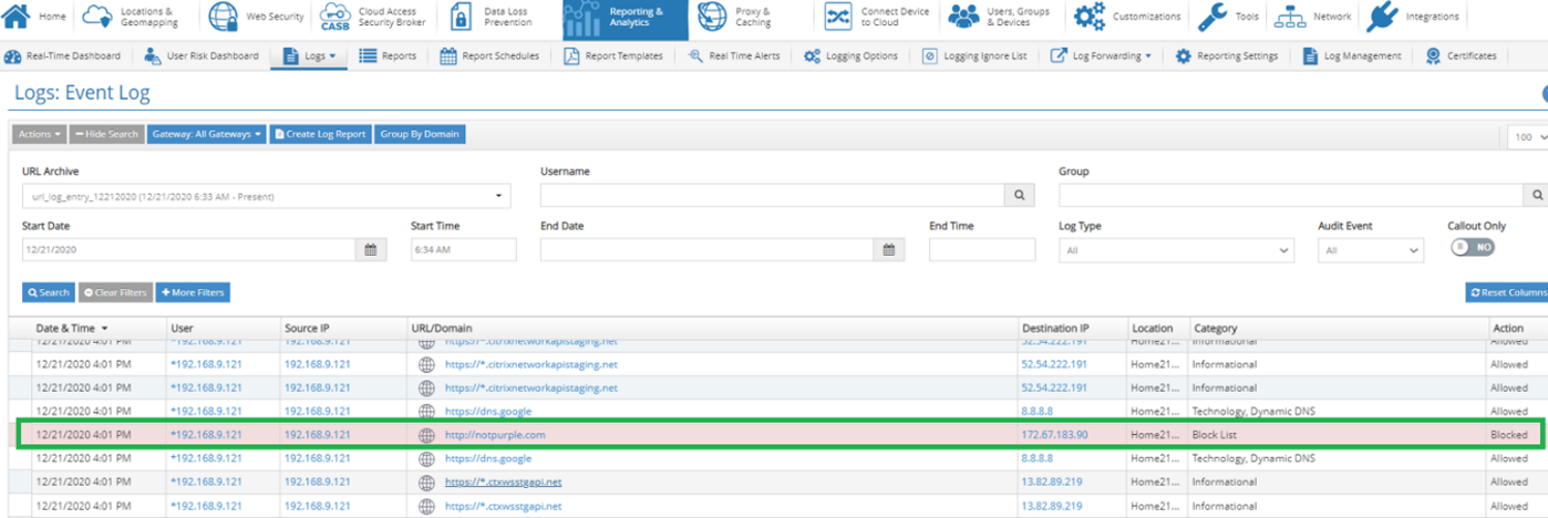 Blockierte Liste Use Case 2 Reporter Statistiken