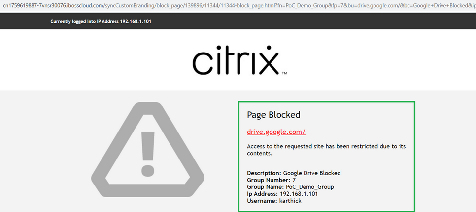 CASB Google Drive bloqueado