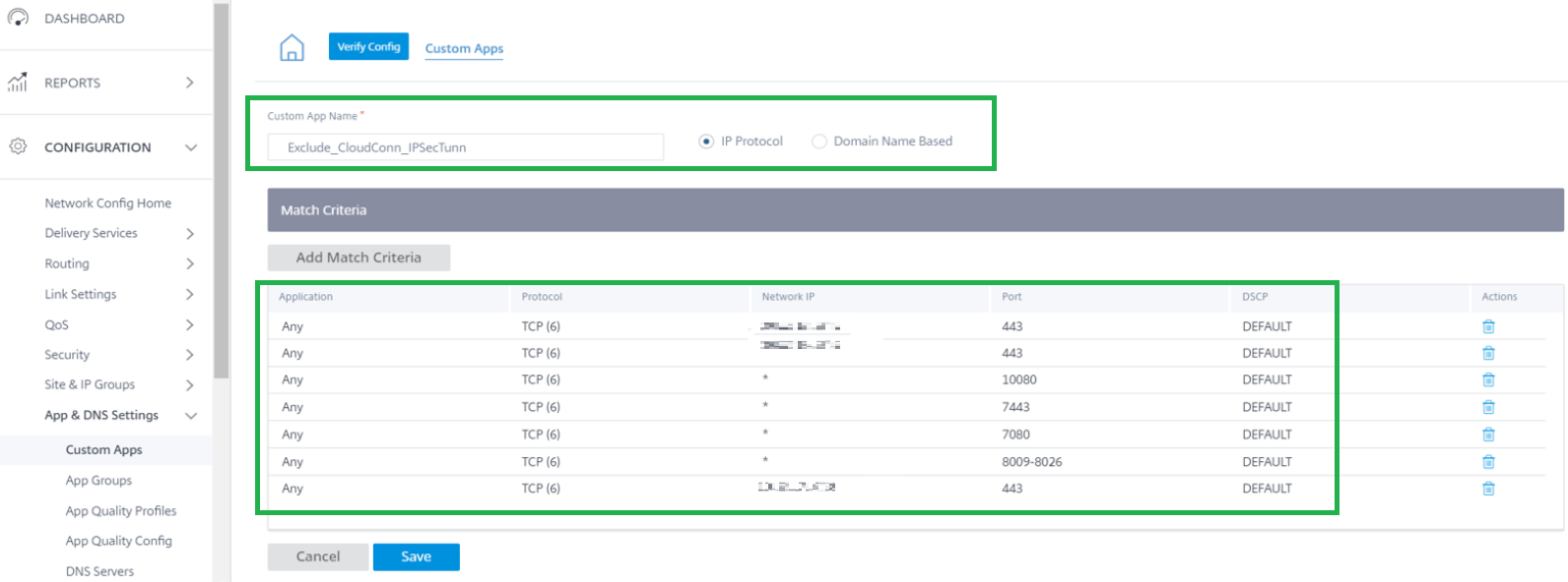 Contournement de l'agent Citrix SIA à partir de l'application tunnel IPsec dans Orchestrator