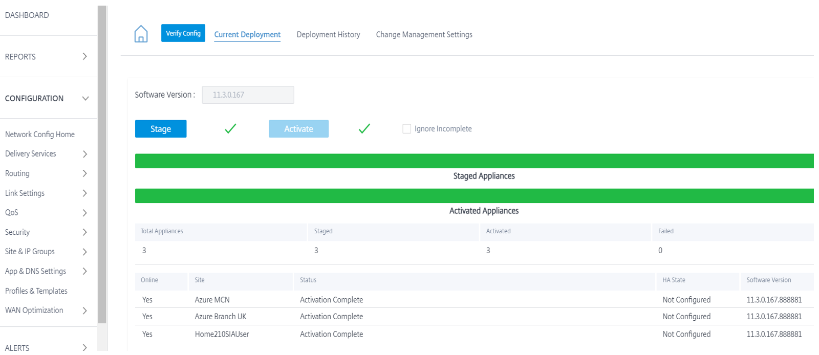 Activation de la modification du tunnel de service SIA Citrix