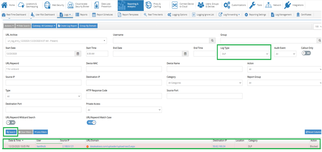 DLP Reporting Stats