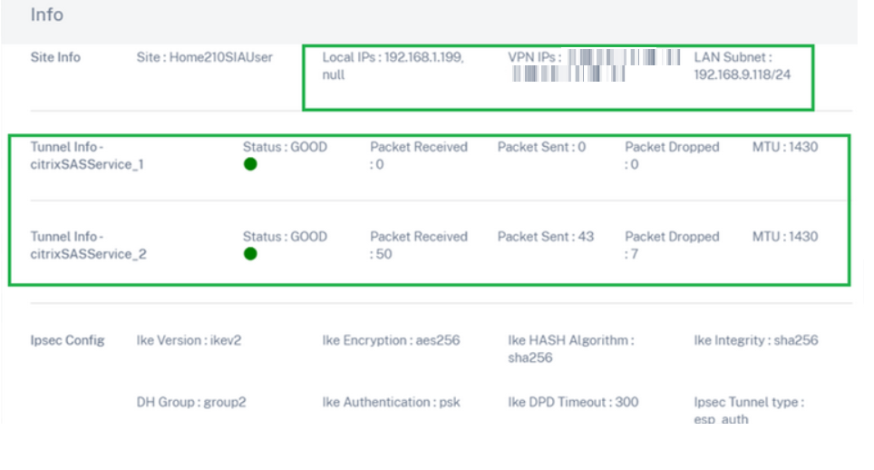 État d'Orchestrator après déploiement du service Citrix SIA