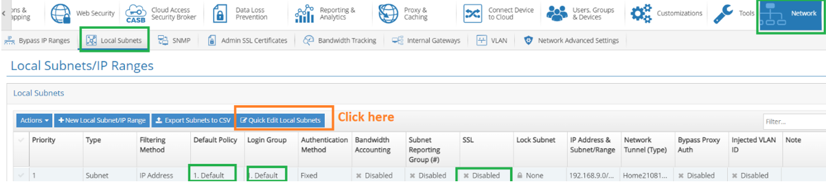 Schnelles bearbebetween localales Subnetz