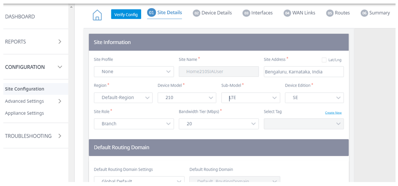 210 nuevos detalles de creación de sitios de Orchestrator