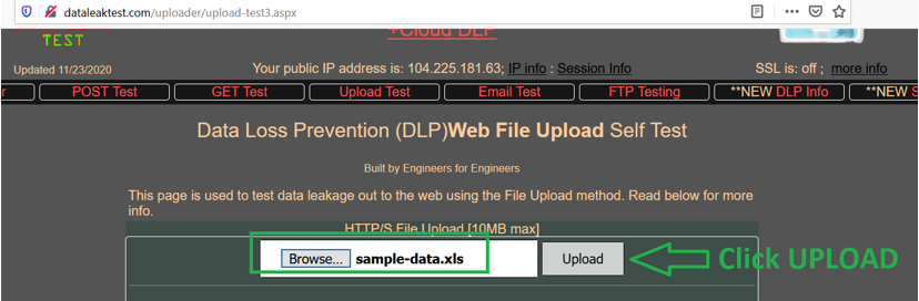 Upload DLP sensitive File