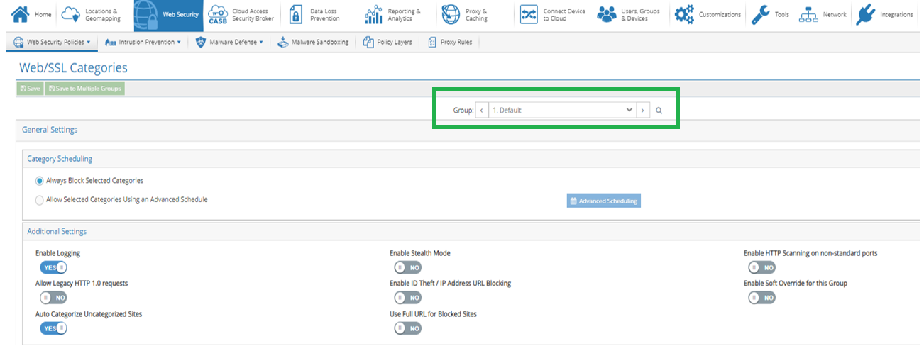 Use case 2 Web Security Group