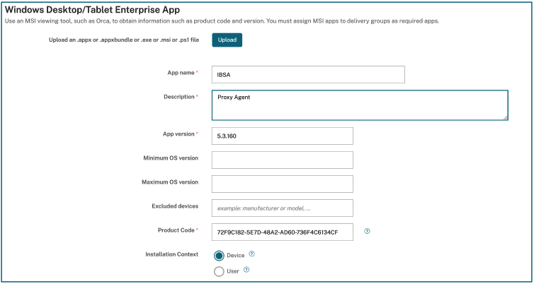 APLICACIÓN CEM DE IMPLEMENTACIÓN DE AGENTE Citrix SIA