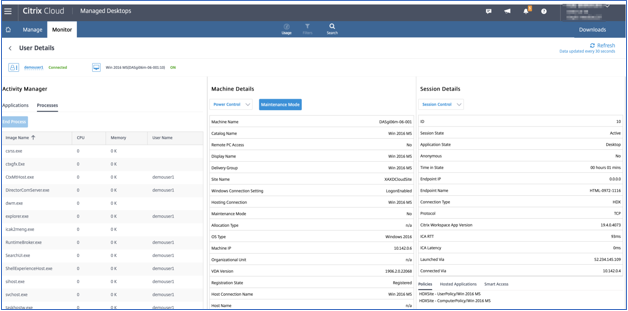 Console de surveillance Citrix