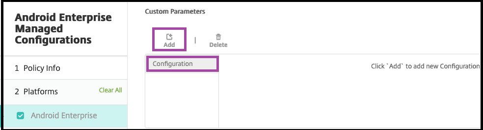 Image de l'assistant de configurations gérées par Android Enterprise