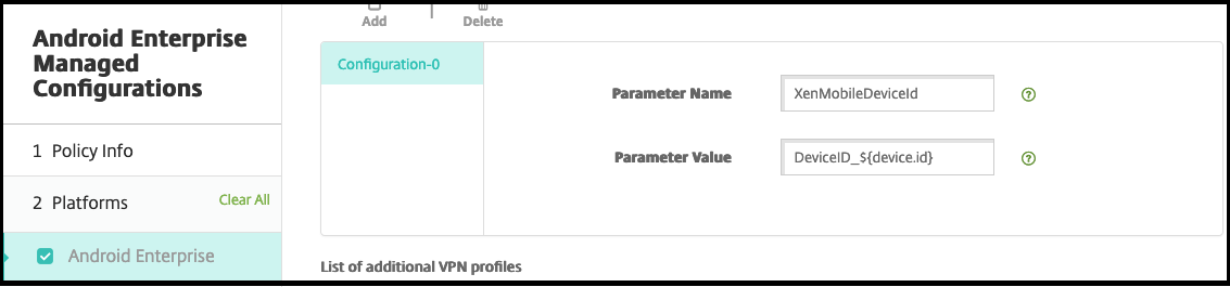 Imagem do assistente de configuração gerenciada do Android Enterprise