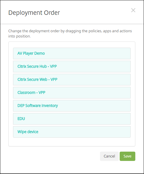 Delivery Group configuration screen