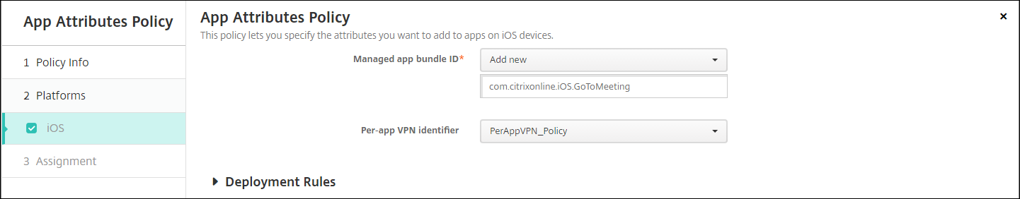 Device Policies configuration screen