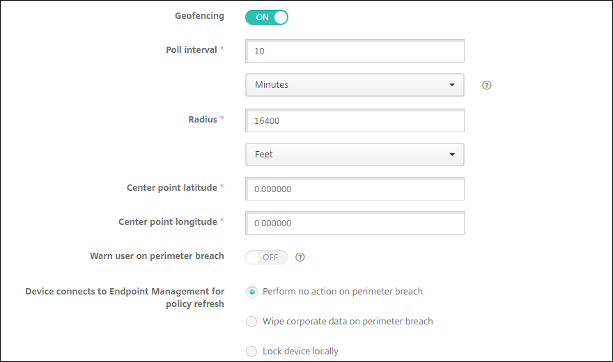 Imagen de la geocerca para Android Enterprise