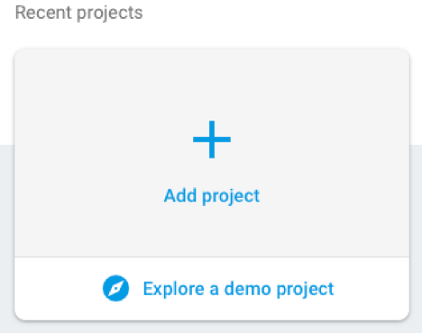 Create a project(프로젝트 만들기) 옵션