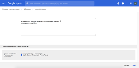 Image of Google administrator console