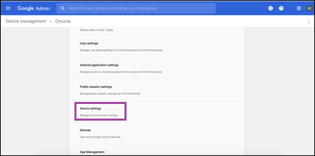 Image of Google administrator console