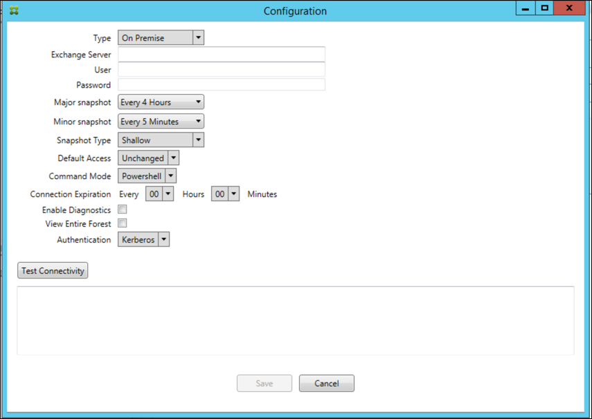 Endpoint Managementコネクタ：Exchange ActiveSync用コンソールの図