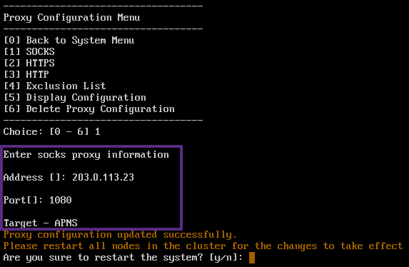 Imagen de la configuración del servidor proxy