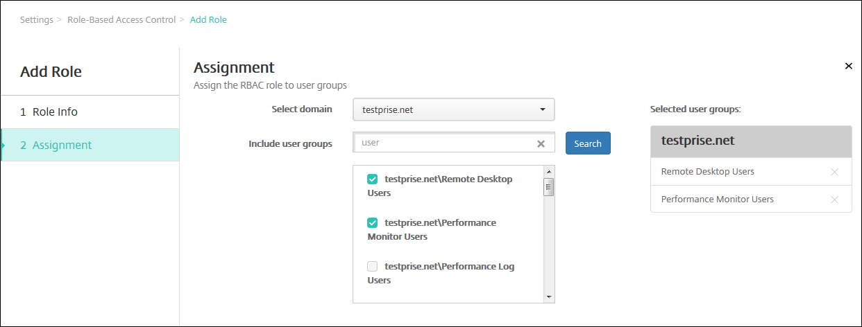 XenMobile RBAC configuration