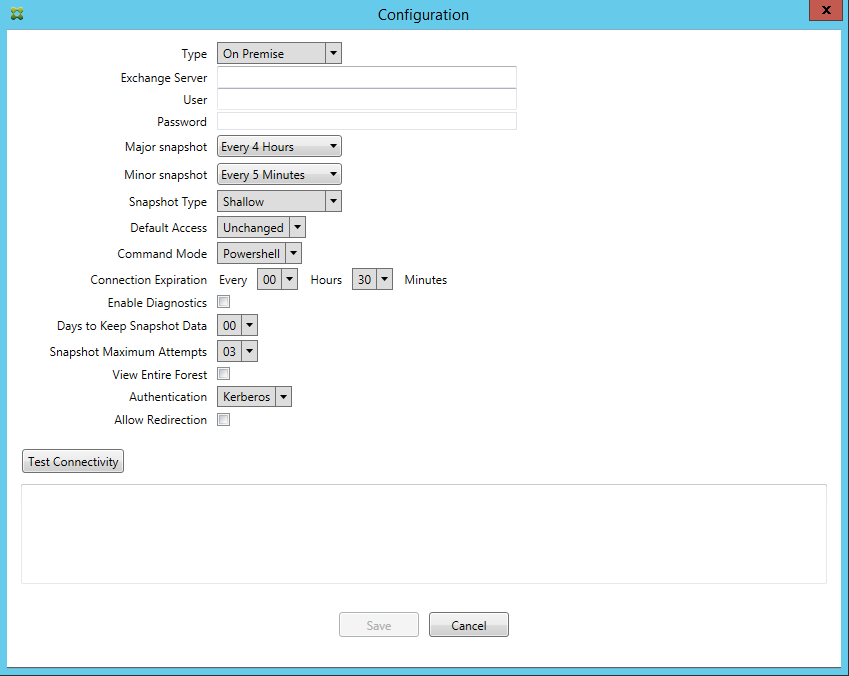 Image of configuration screen with Snapshot Maximum Attempts option