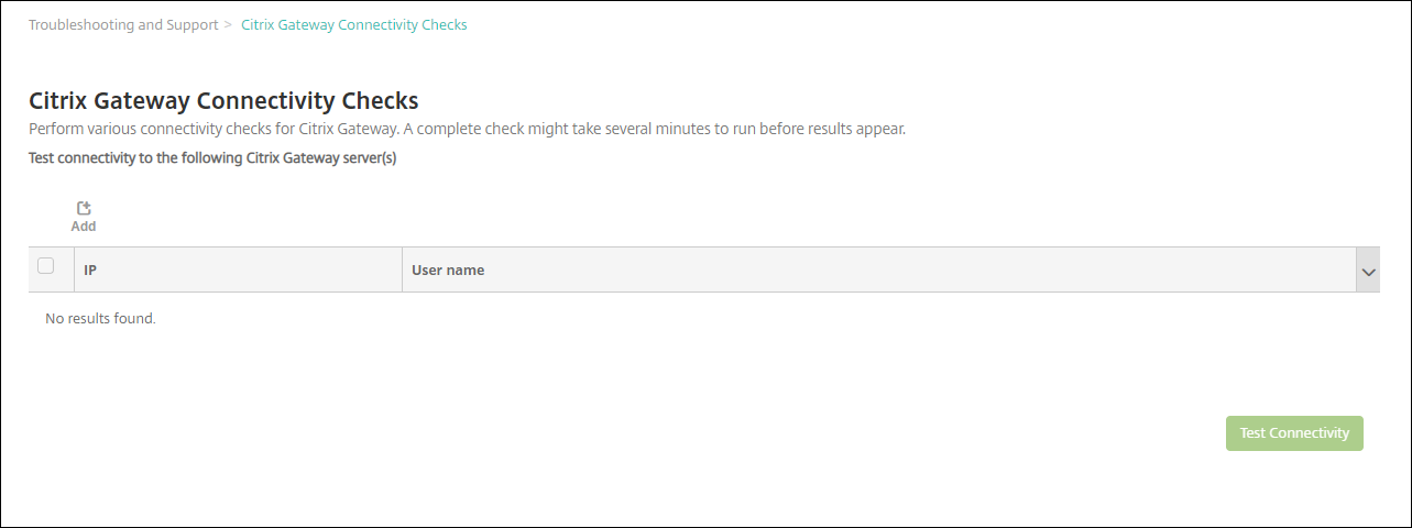 Citrix Gateway Connectivity Checks