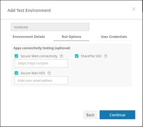 Imagen de la configuración y las comprobaciones de XenMobile Analyzer