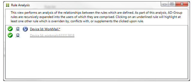 Image de la page de la console Endpoint Management Connector pour Exchange ActiveSync