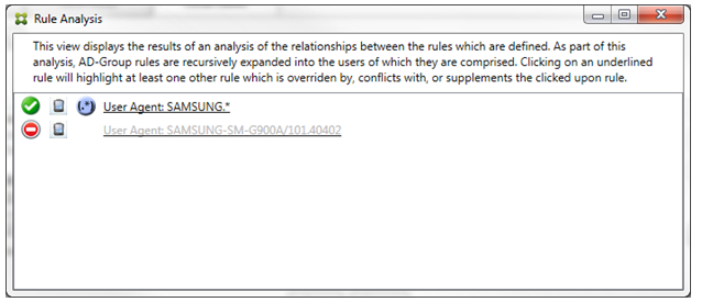 Imagem da página do console do conector de Endpoint Management para Exchange ActiveSync