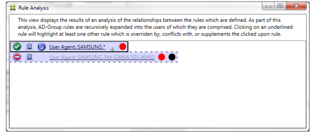 Imagem da página do console do conector de Endpoint Management para Exchange ActiveSync