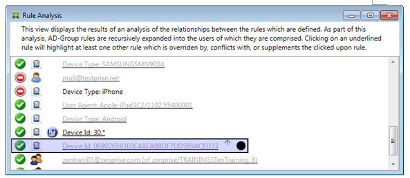 Image of Endpoint Management connector for Exchange ActiveSync console page