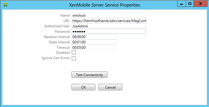 Image of Endpoint Management connector for Exchange ActiveSync console page